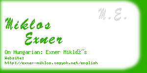 miklos exner business card
